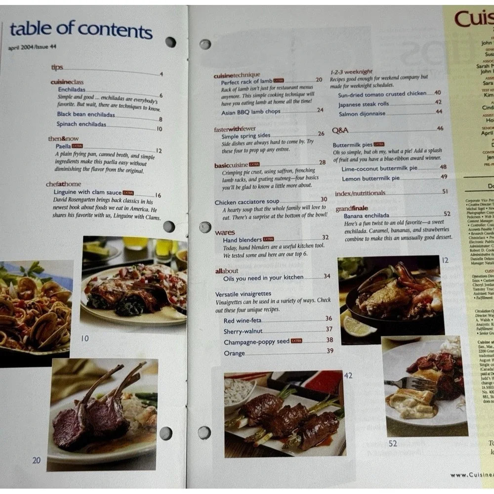 Cuisine at Home Food Magazine Lot of 8 Issues Weeknight Sunday Dinners Easy